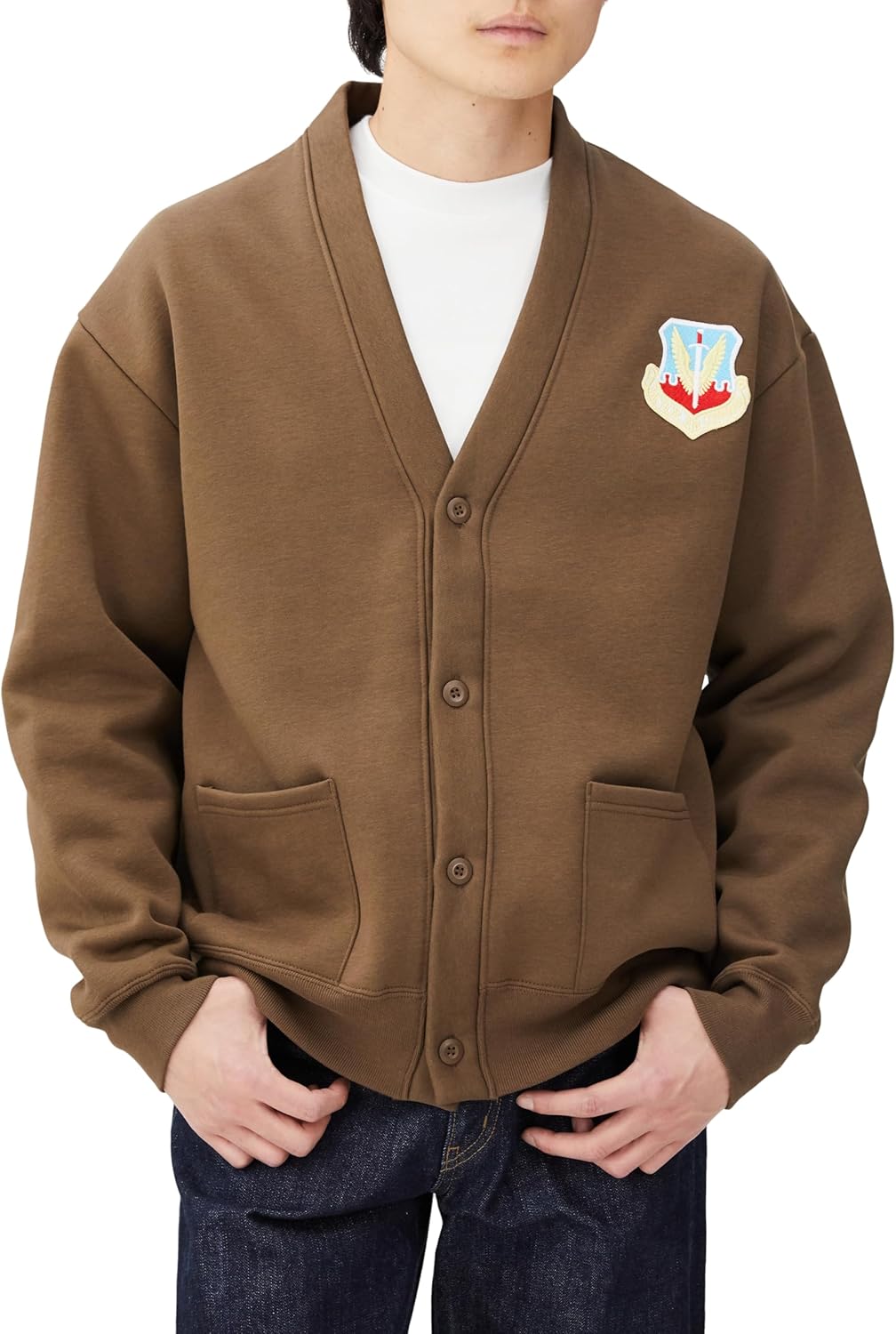 

Кардиган F-Style F-SD021213, толстовка с нашивкой и эмблемой армии США, темно-коричневый