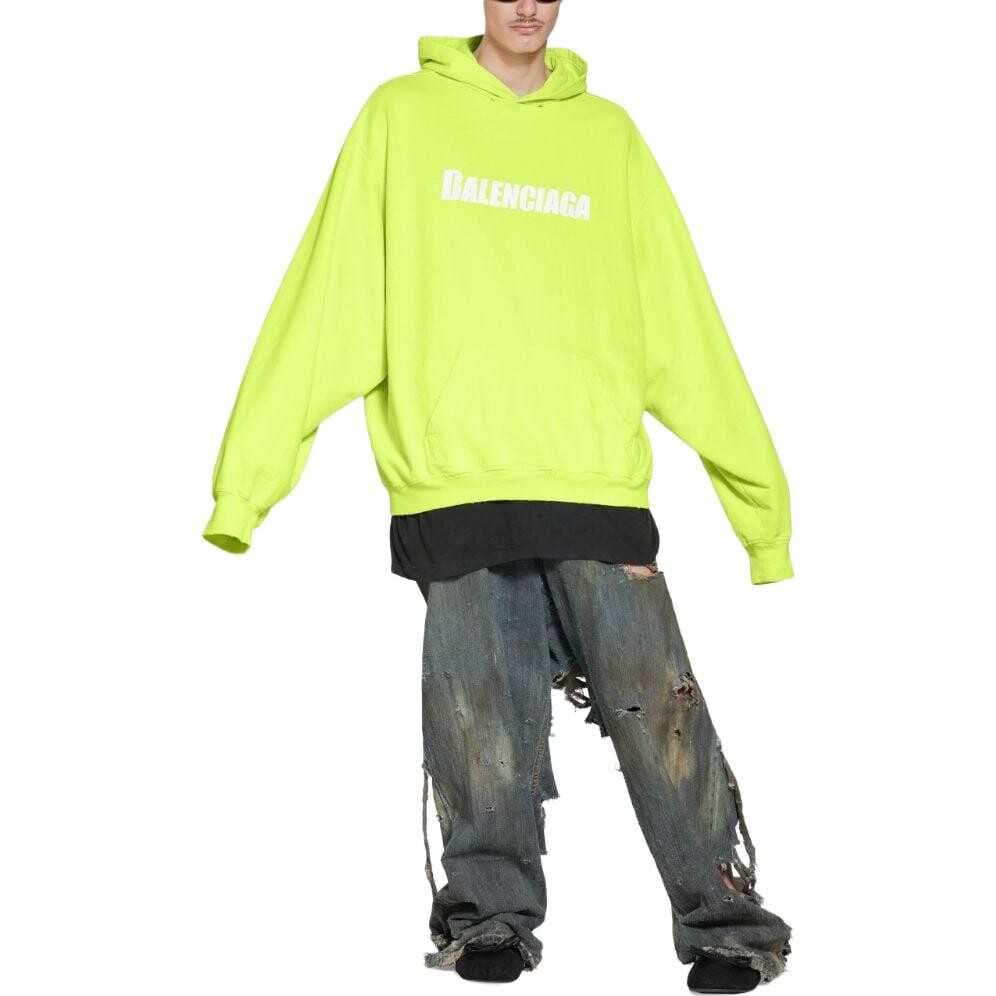 Толстовка мужская флуоресцентно-желтая Balenciaga, желтый — фото 2