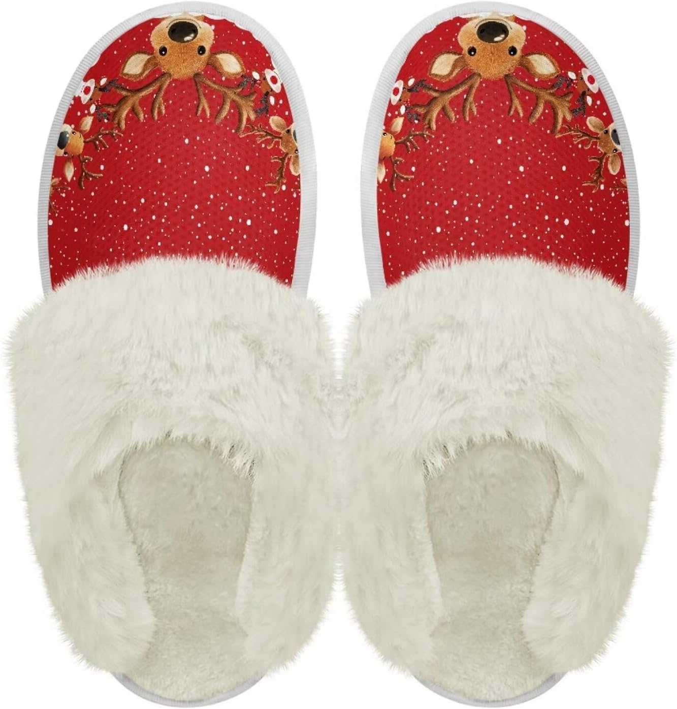 

Хлопковые тапочки с пушистыми краями, домашние тапочки для дома и улицы, хлопковые тапочки унисекс Pjheqoxe, красный