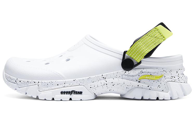 Skechers Клоги женские белые черные желтые, цвет White Black Yellow