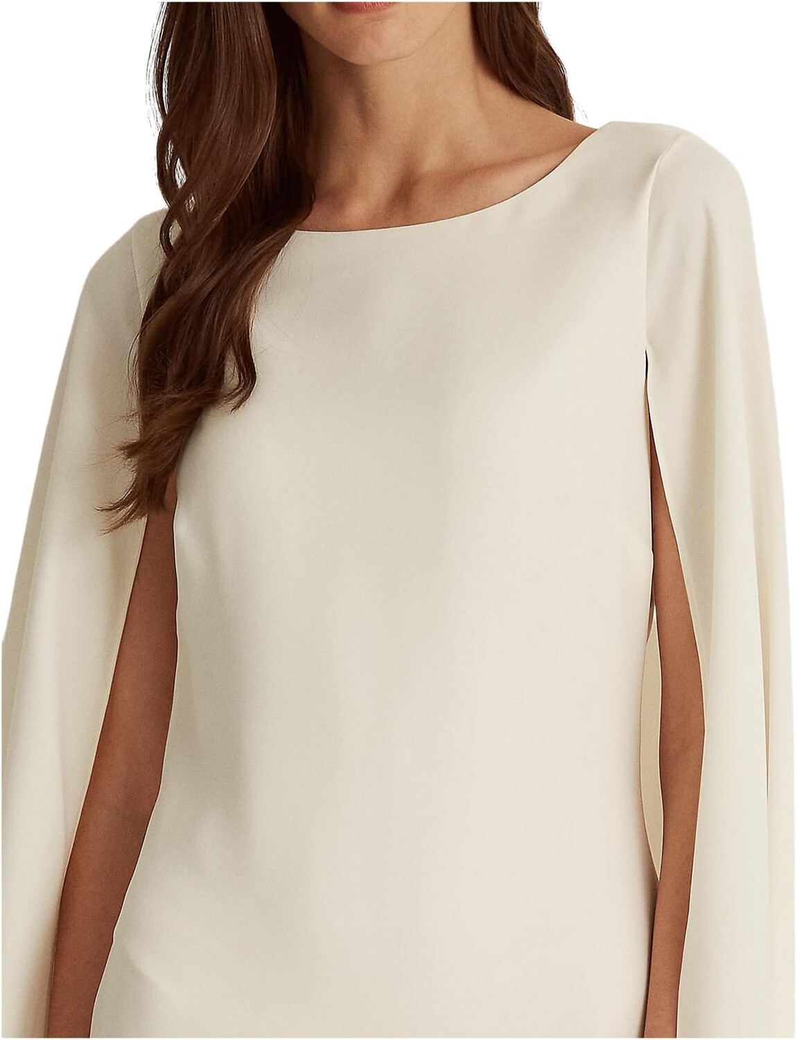 Коктейльное платье-кейп-жоржет LAUREN Ralph Lauren, цвет Mascarpone Cream — фото 3