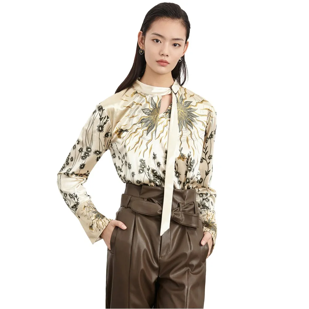 

Свитер Lily Velvet Ribbon Collar, бежевый