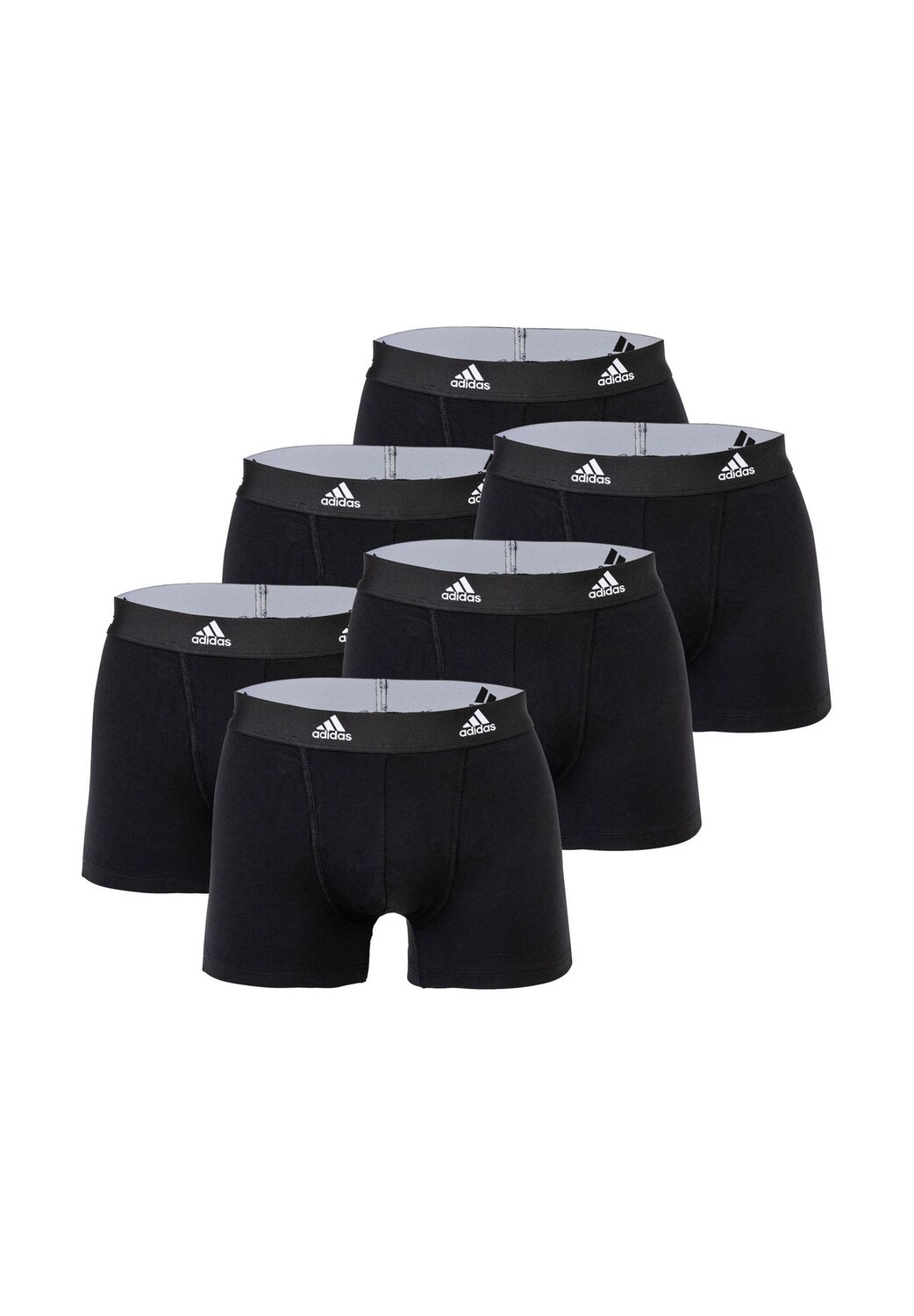 

Мужские трусы, 6 шт. в упаковке - трусы, хлопок Active Flex, логотип, однотонные adidas, черный