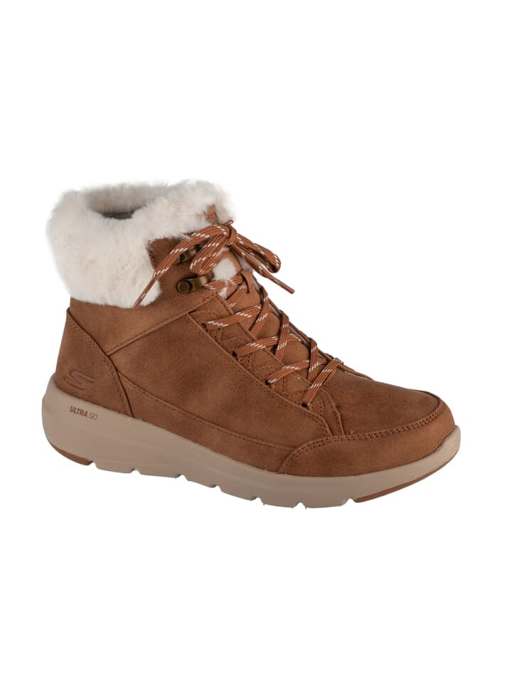Ботинки женские Skechers On-The-GO Glacial Ultra из искусственного материала зимние, коричневый