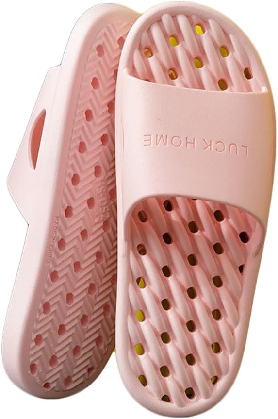 

Женские и мужские шлепанцы JadeRich с душа, нескользящие, быстросохнущие, для ванной, бассейна, пляжа и спа с отверстиями для стока, розовый