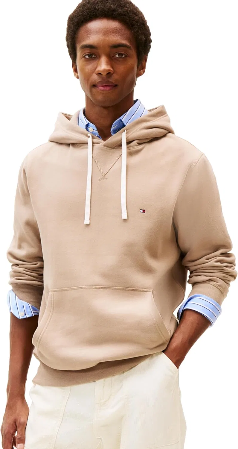 Толстовка с капюшоном, флисовая, Tommy Hilfiger, Coastal Taupe