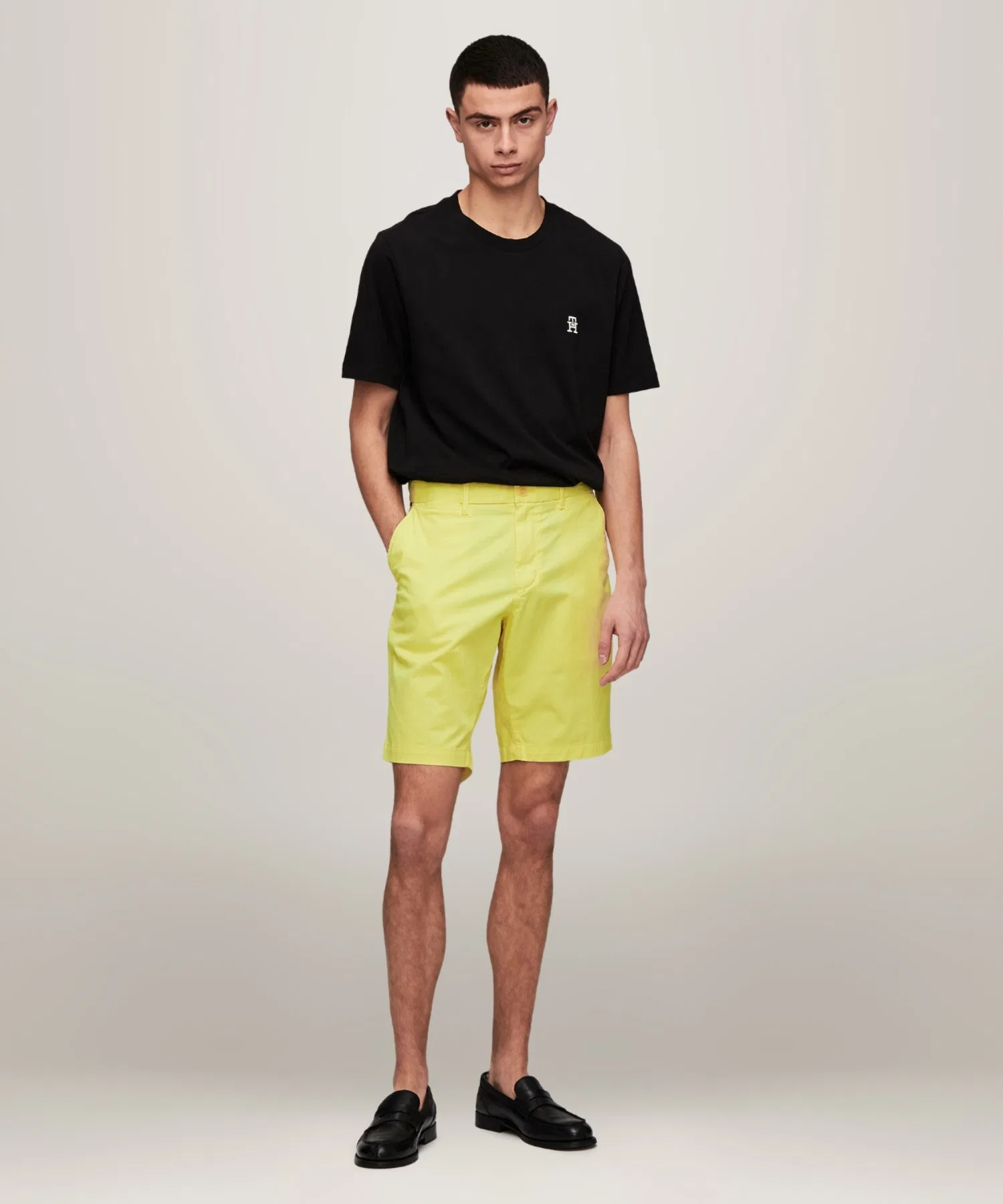 Укороченные шорты TOMMY HILFIGER хлопковые жёлтые — фото 3