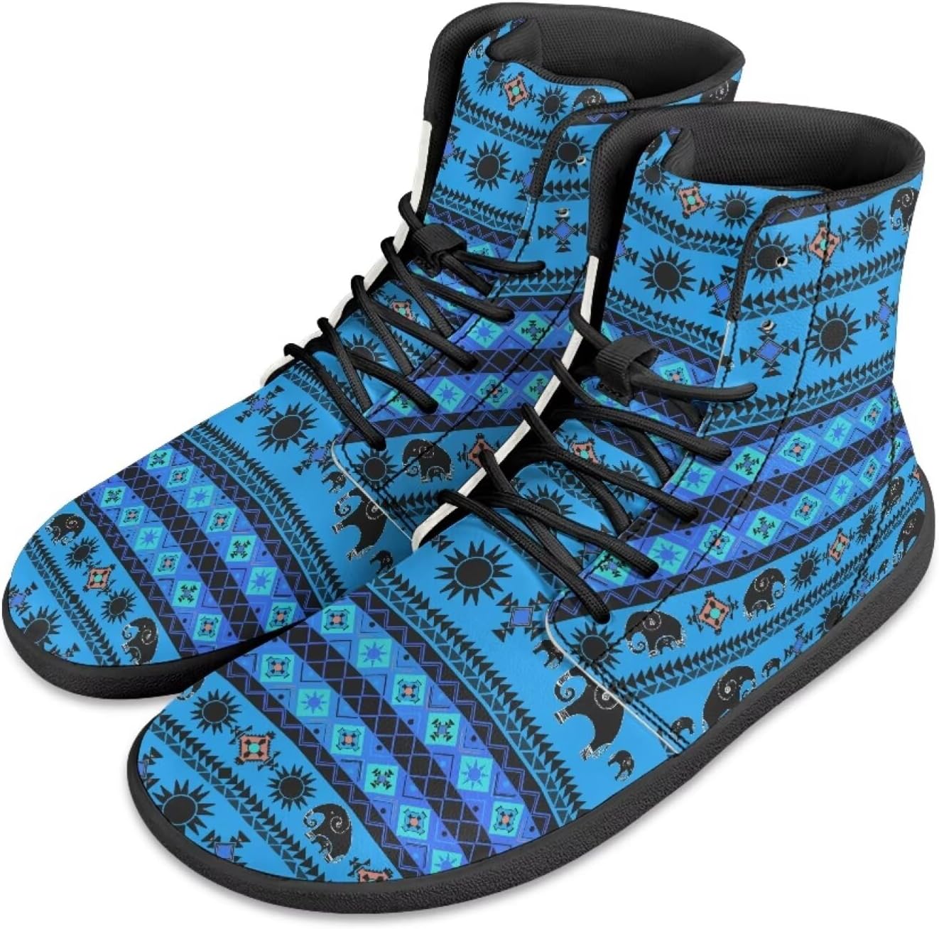 

Мужские минималистичные босоножки Jeiento Mandala, обувь для бега с широкой носочной частью, ботинки из искусственной кожи, нескользящие кроссовки на шнуровке, синий