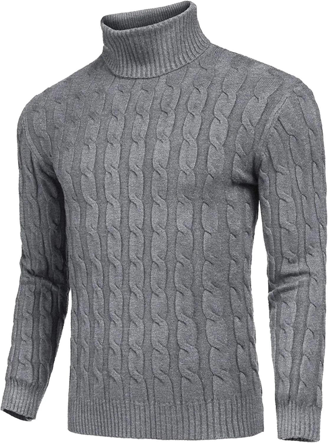 

Мужской свитер Slim Fit с высоким воротником и классической резинкой Qolkmuiy-GJ