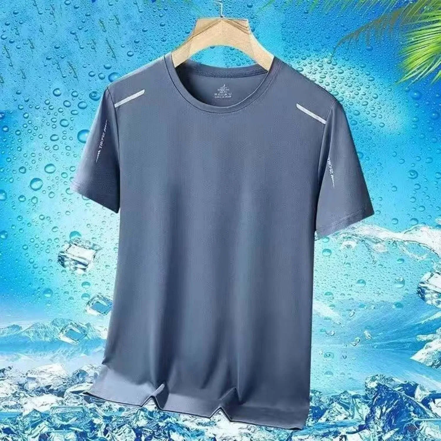 Футболка для бега с отражателями, мужская, Athletic Works, синяя — фото 3
