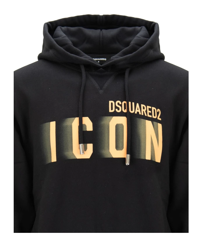 Мужская толстовка с капюшоном и завязками. Dsquared2, черный — фото 3