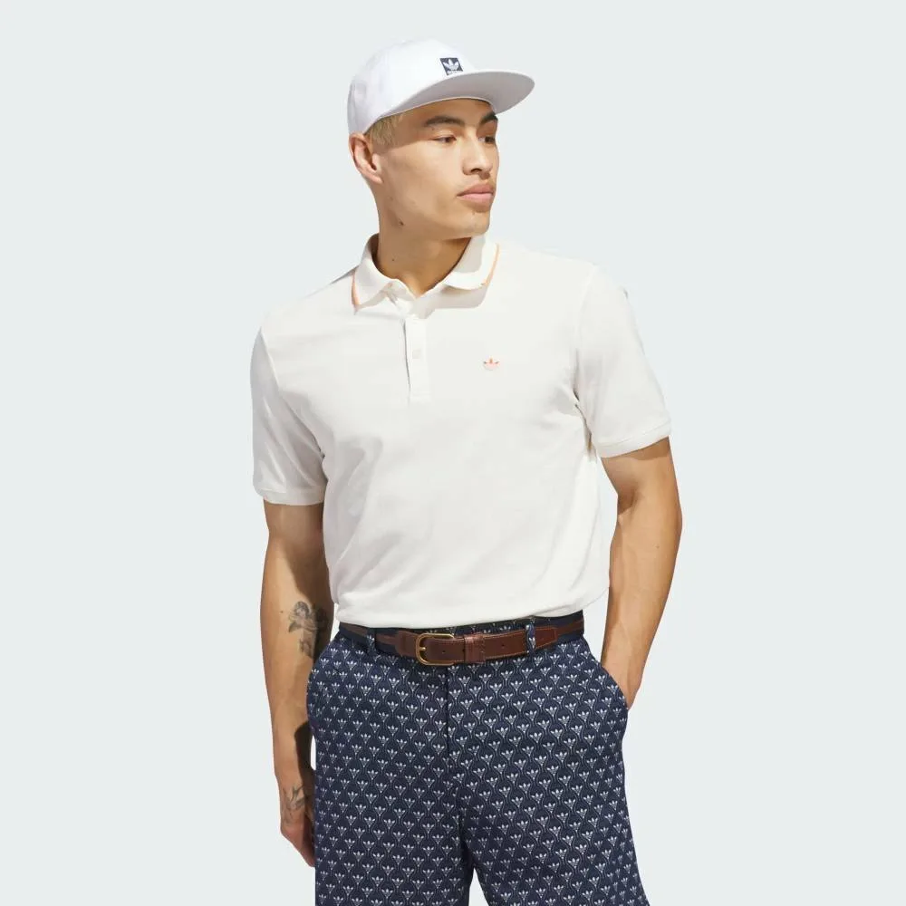 Футболка-поло Twist Knit с одним точечным логотипом и коротким рукавом Adidas, white