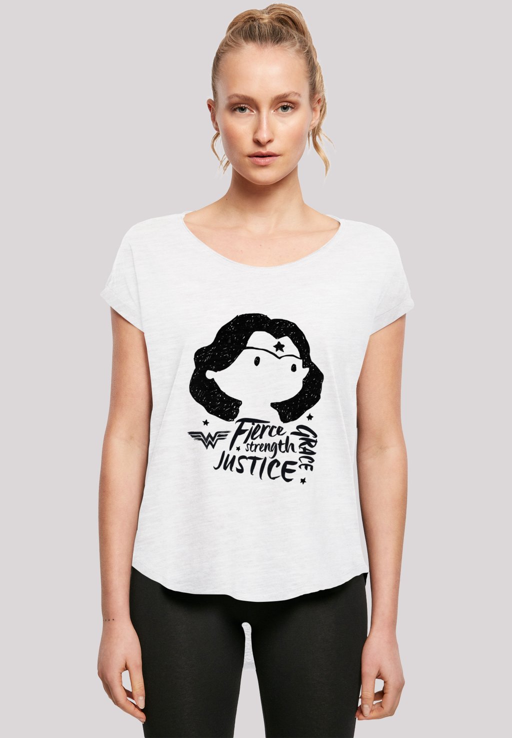 

Футболка с принтом DC COMICS WOMAN FIERCE SKETCH F4NT4STIC, белый