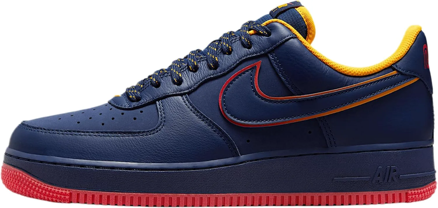 Мужские кроссовки Nike Air Force 1 '07 LV8, темно-синий/светло-малиновый/золотой/синий