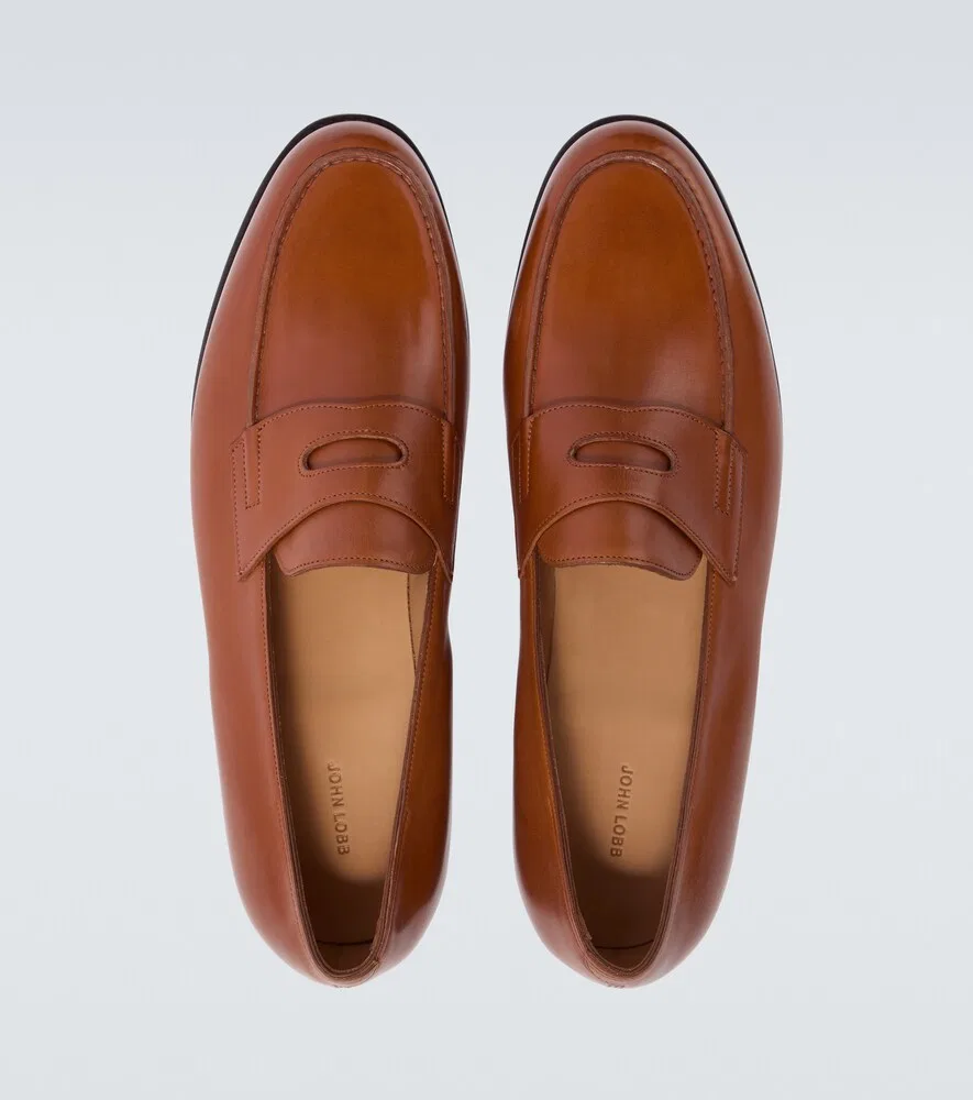 Кожаные лоферы Lopez John Lobb, коричневый — фото 4
