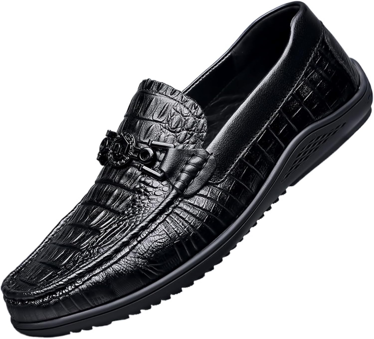 

Мужские классические кожаные деловые туфли с модными принтами и плоской подошвой, в стиле мокасин с пряжкой. Подходят для свиданий, свадеб, вечеринок и повседневной носки. Мужской стиль Houdbdol, черный