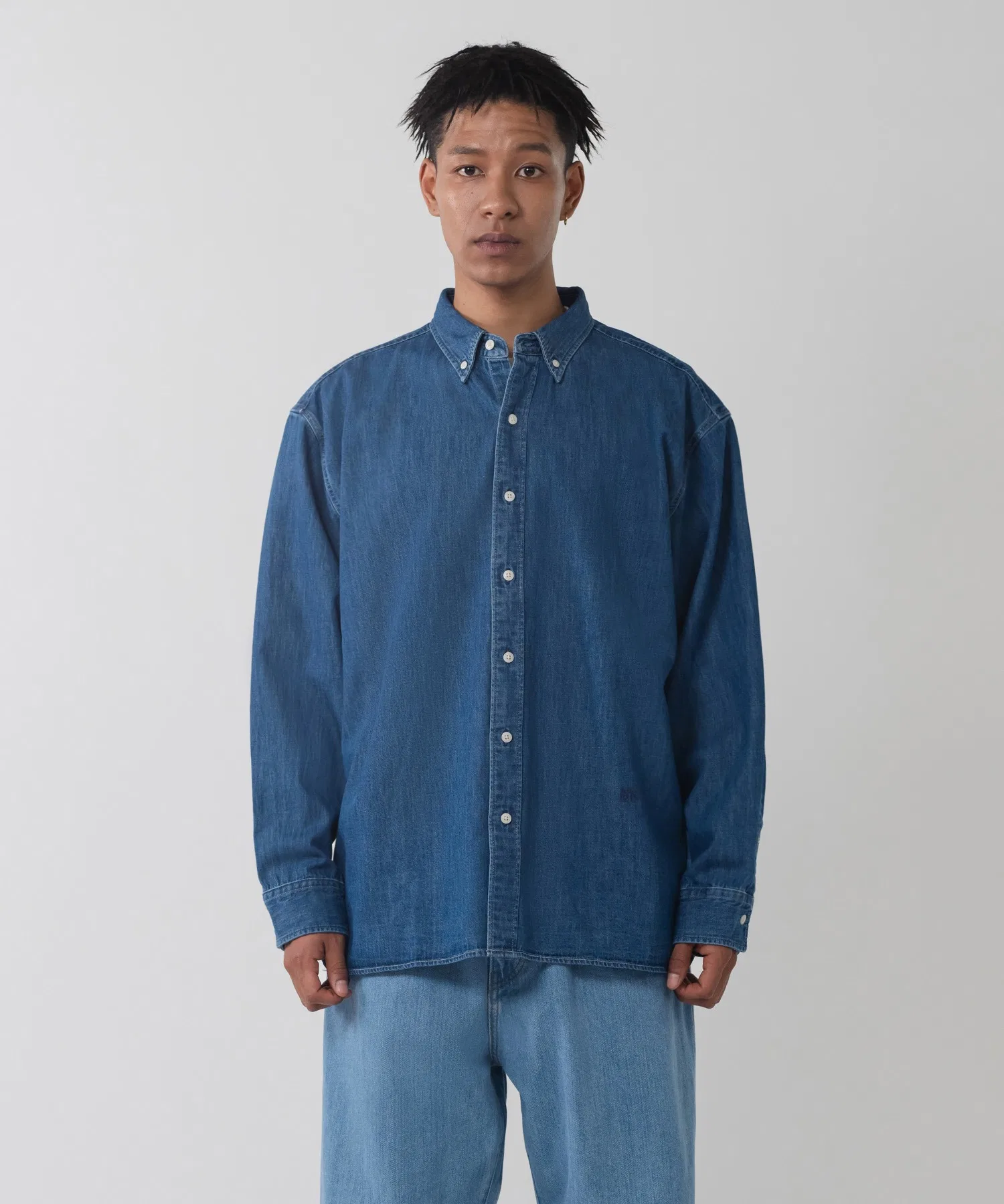 Мужская рубашка Levi's BlueTab кнопки хлопок тёмно-синяя — фото 3