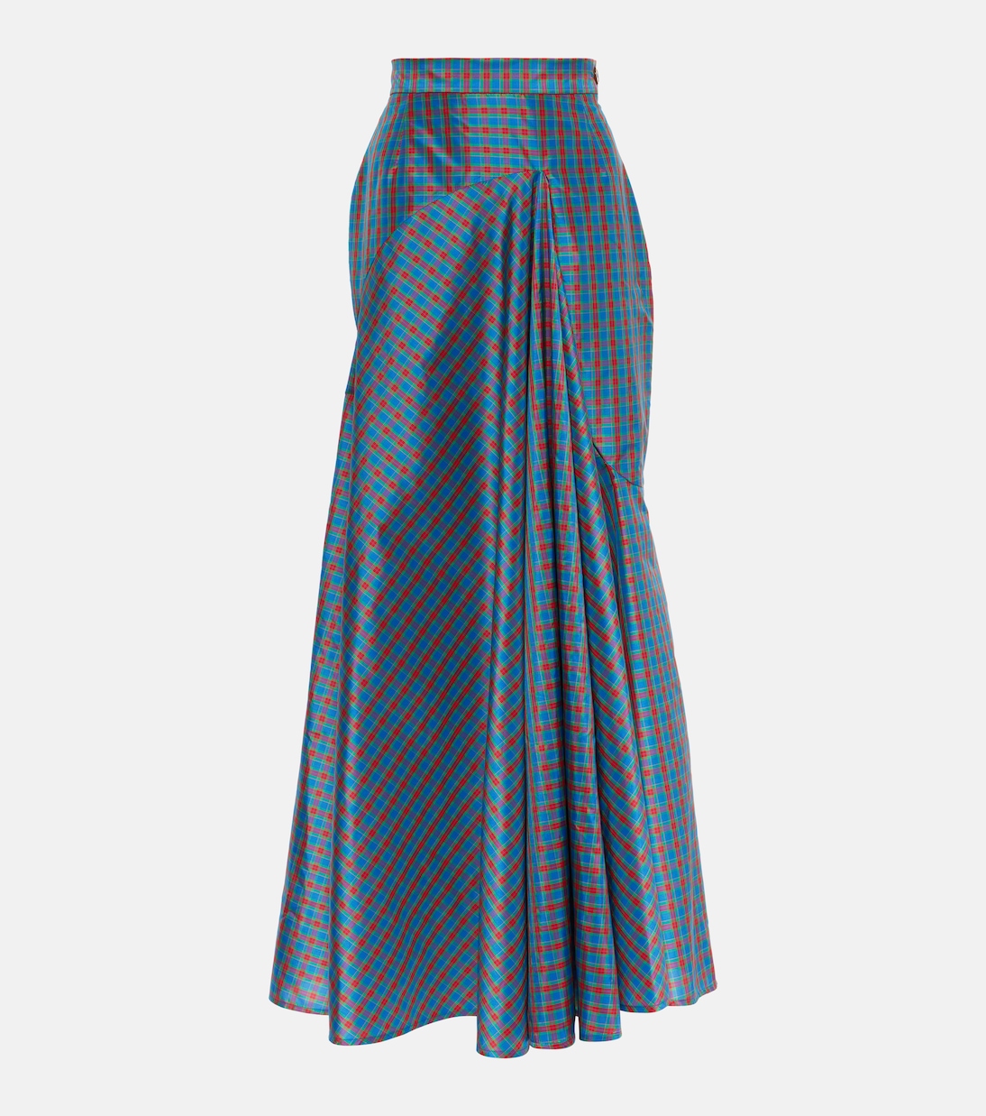 

Юбка макси из смесового шелка с оборками в клетку Vivienne Westwood, разноцветный