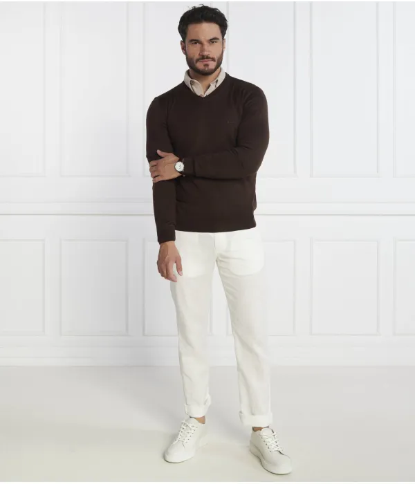 Шерстяной свитер Барам-л Regular fit Boss, коричневый — фото 2