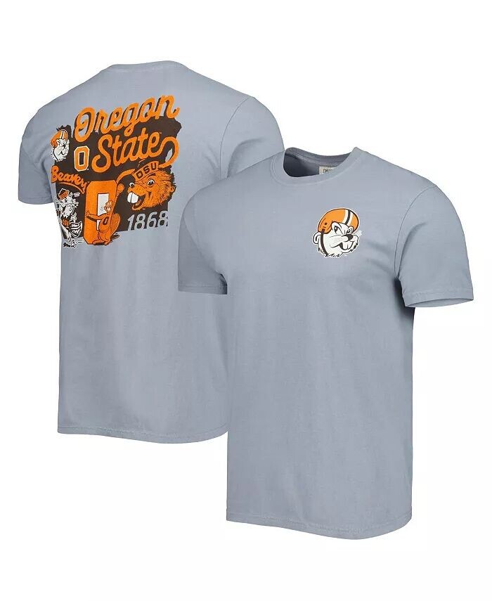 

Мужская графитовая футболка Oregon State Beavers Vault State Comfort Image One, серый