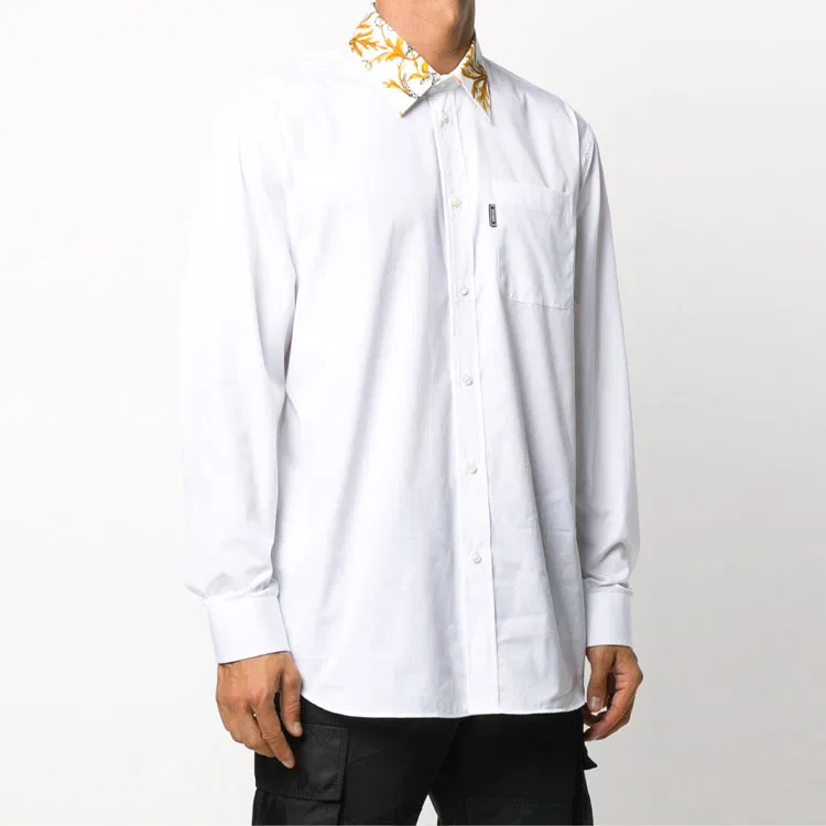 Рубашка мужская White, отложной воротник, умеренная посадка VERSACE — фото 4