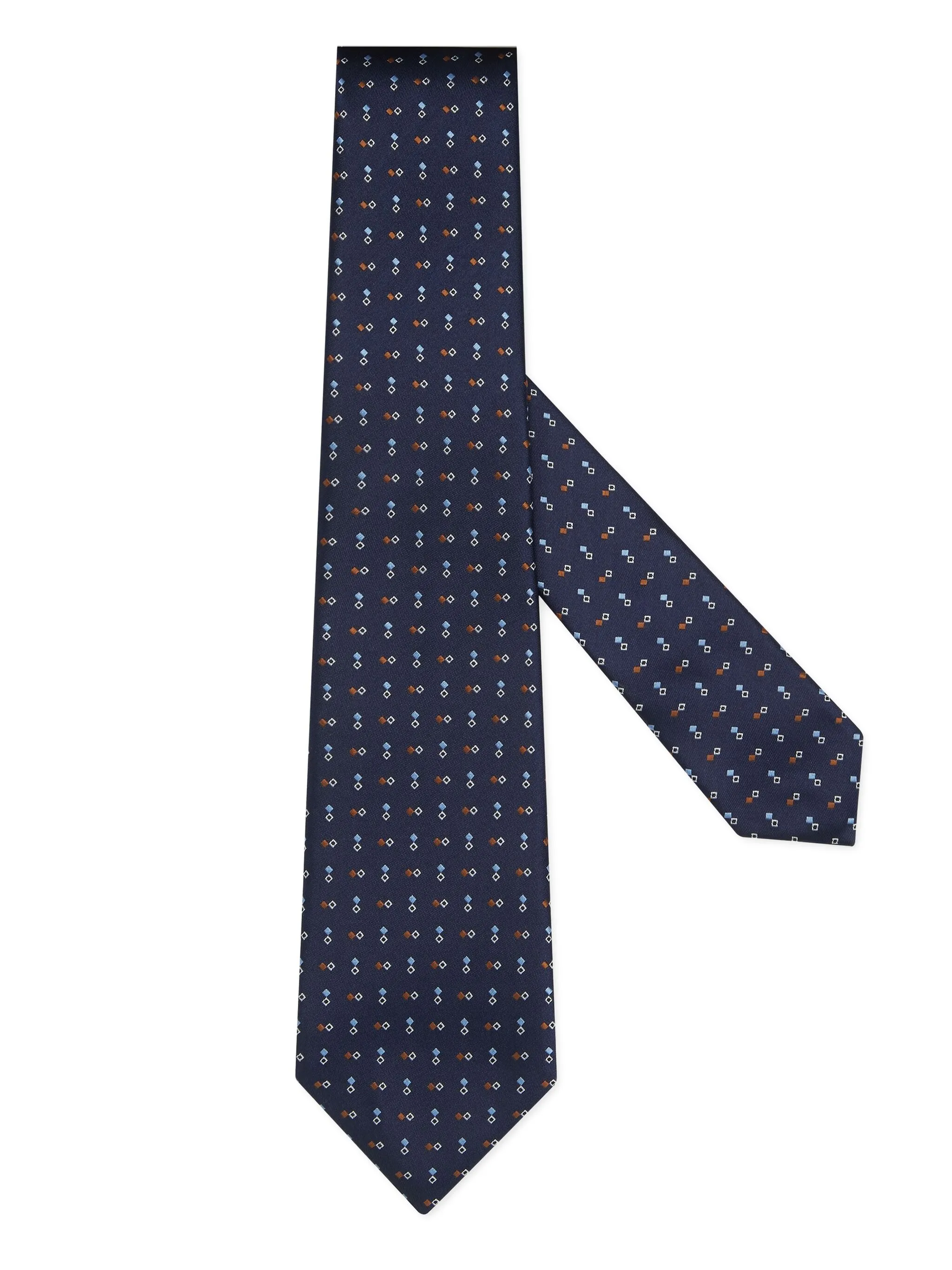 

Шелковый галстук с геометричным узором Zegna, синий