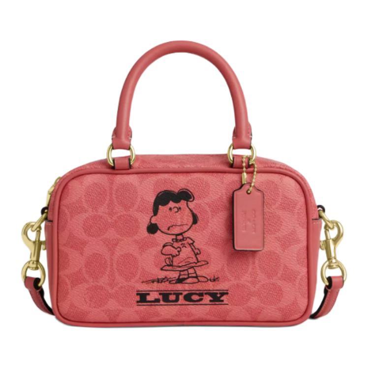 

COACH Сумка-крошка X Peanuts Collaboration из кожи и текстиля мини женская red