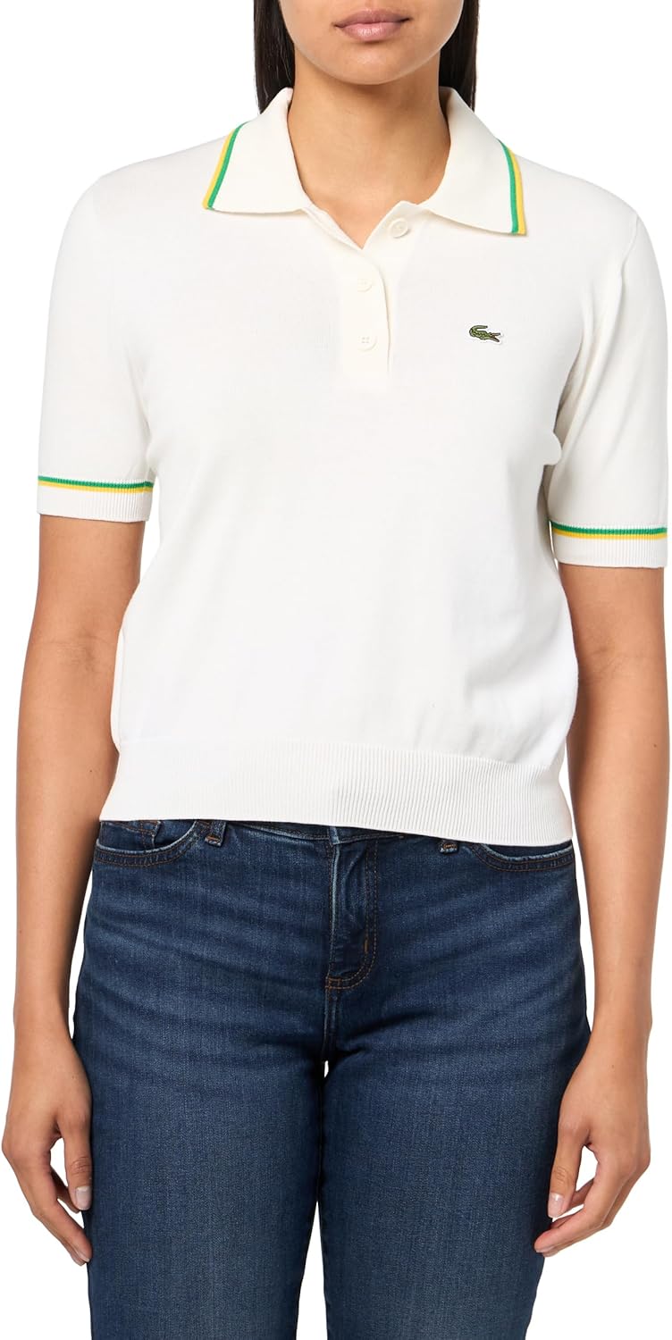 Поло Lacoste 3D Бесшовное, Flour/Pineapple/Green
