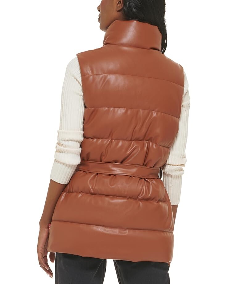 

Утепленный жилет Levi's Vegan Leather Puffer Vest, кэмел