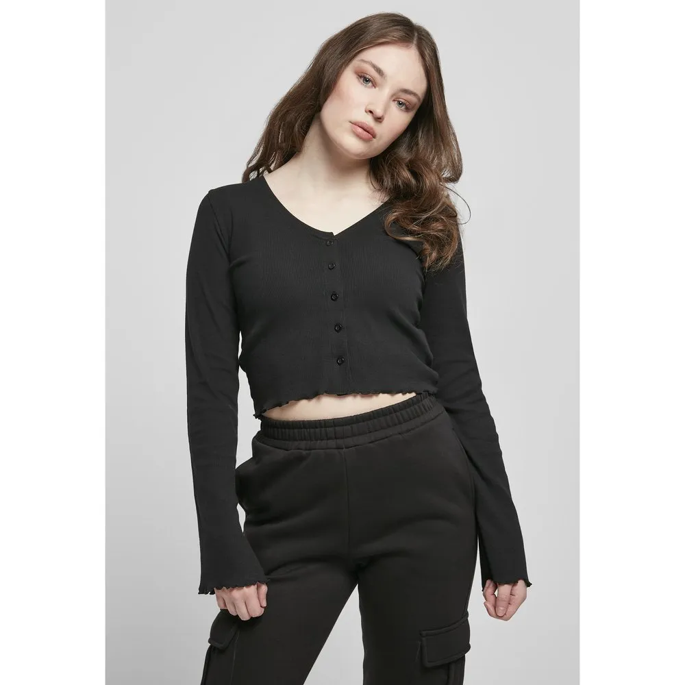 

Свитер Urban Classics Cropped Rib Big cardigan, черный