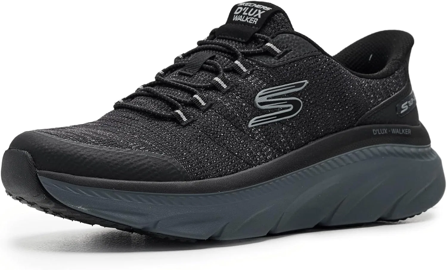 Мужские кроссовки Skechers D'lux Walker 3.0 Drevven Hands Free Slip-in, Black Dark Grey