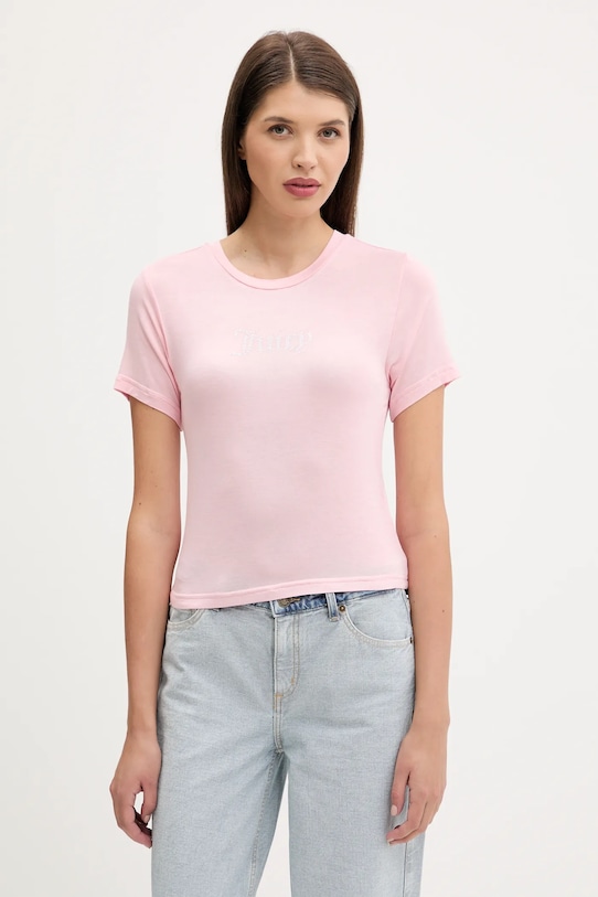 

Футболка облегающая прозрачная Juicy Couture, розовый