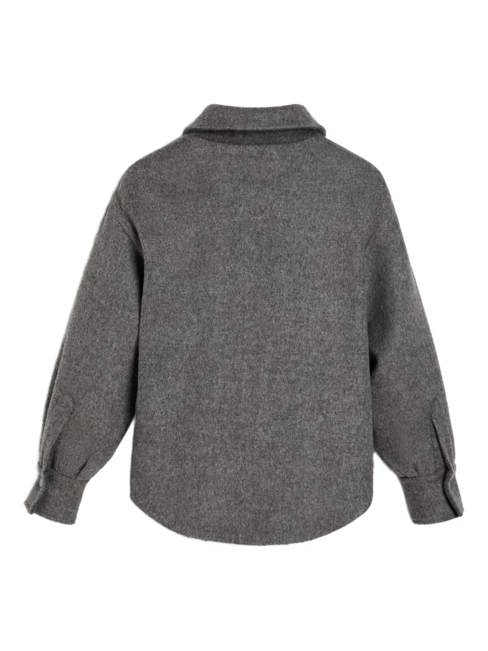 Шерстяная рубашка с карманом Brunello Cucinelli Kids, серый — фото 2