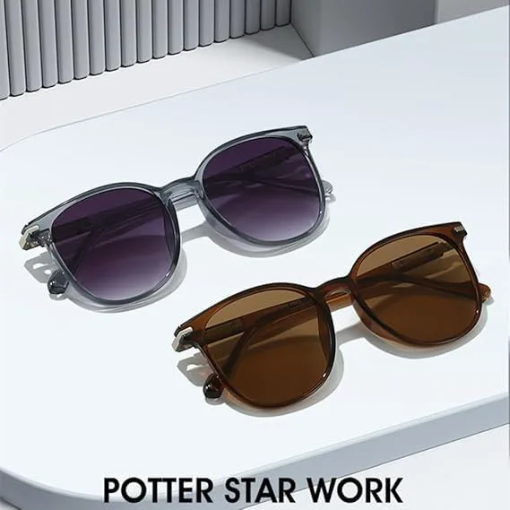 

Солнцезащитные очки для мужчин и женщин - защита UV400 - леопардовый градиентный круглый дизайн, для занятий спортом на открытом воздухе и вождения QWBSER, Black