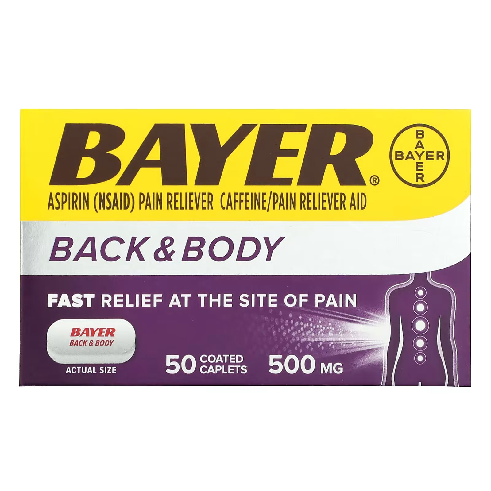 

Back & Body, 500 мг, 50 капсул, покрытых оболочкой Bayer