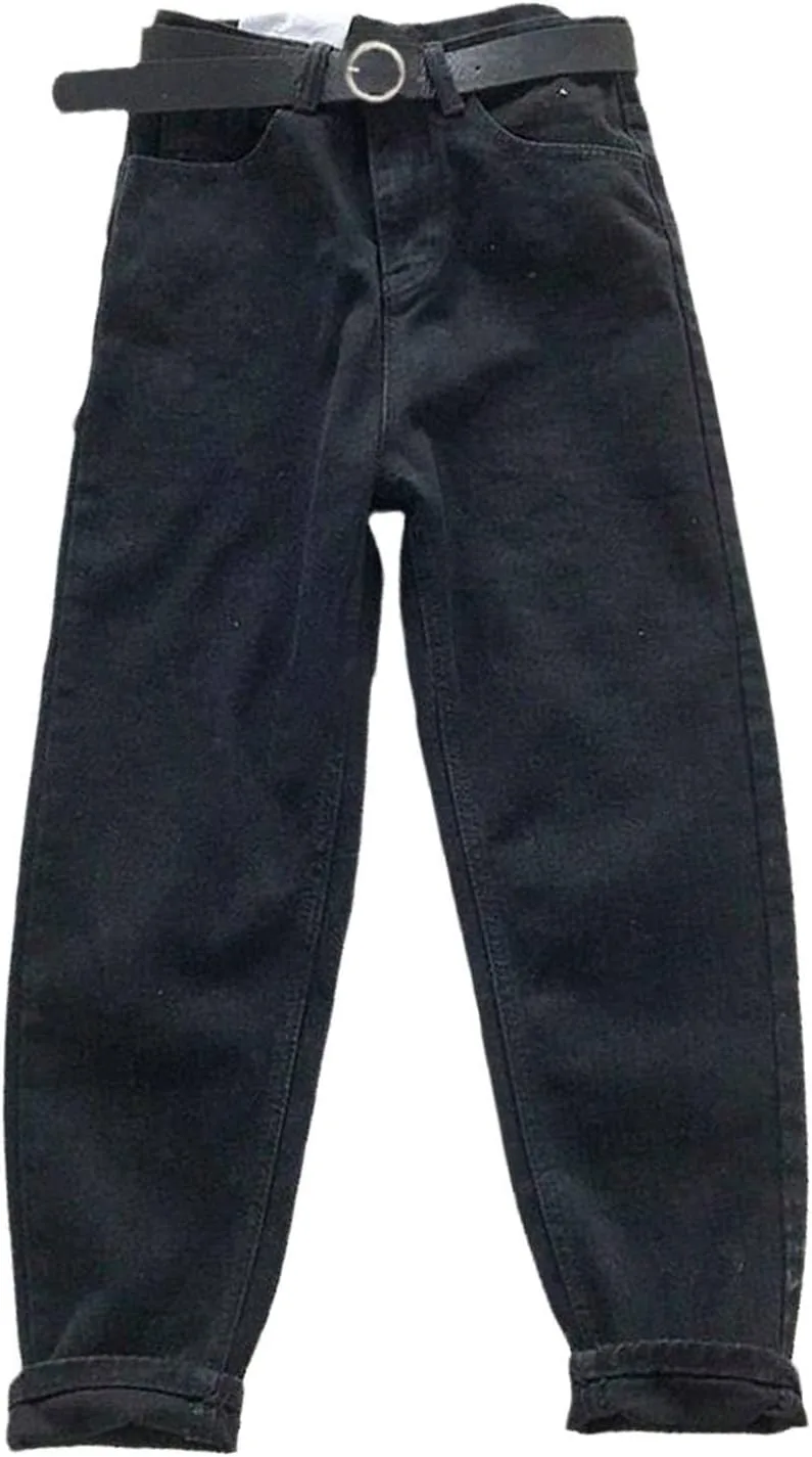 

Женские джинсы Mom Jeans Vintage Streetwear High Waist Loose в цвете Fashion Blue Black Kelsiop