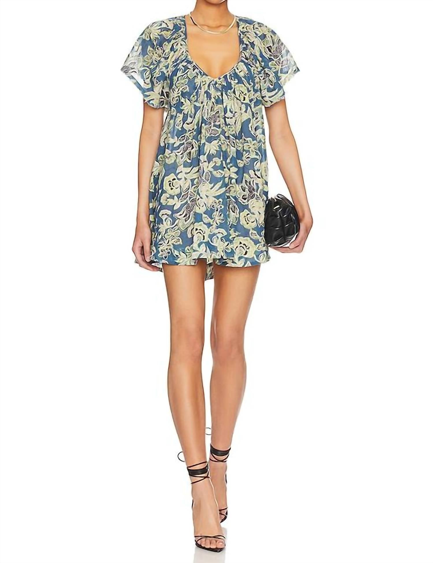 

Мини-платье с принтом Kauai Getaway в цвете Ocean Combo Free People
