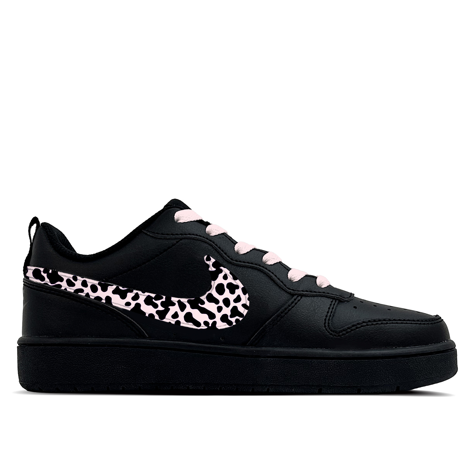 Court Borough Pink Spots устойчивые к истиранию нескользящие низкие детские скейтбординг кроссовки Pink для подростков Nike, Lotus Color — фото 3