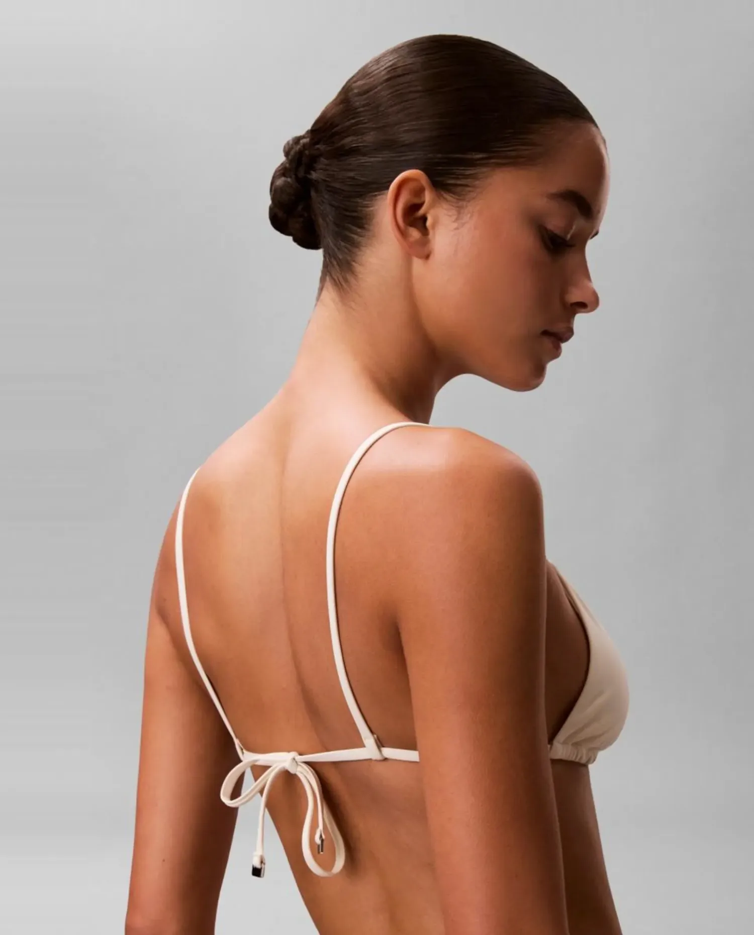 Верхняя часть бикини треугольной формы Calvin Klein, кремовый — фото 3