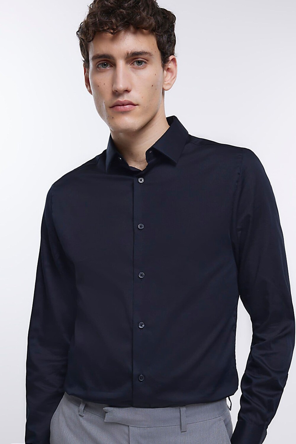 

Фактурная египетская рубашка River Island, черный