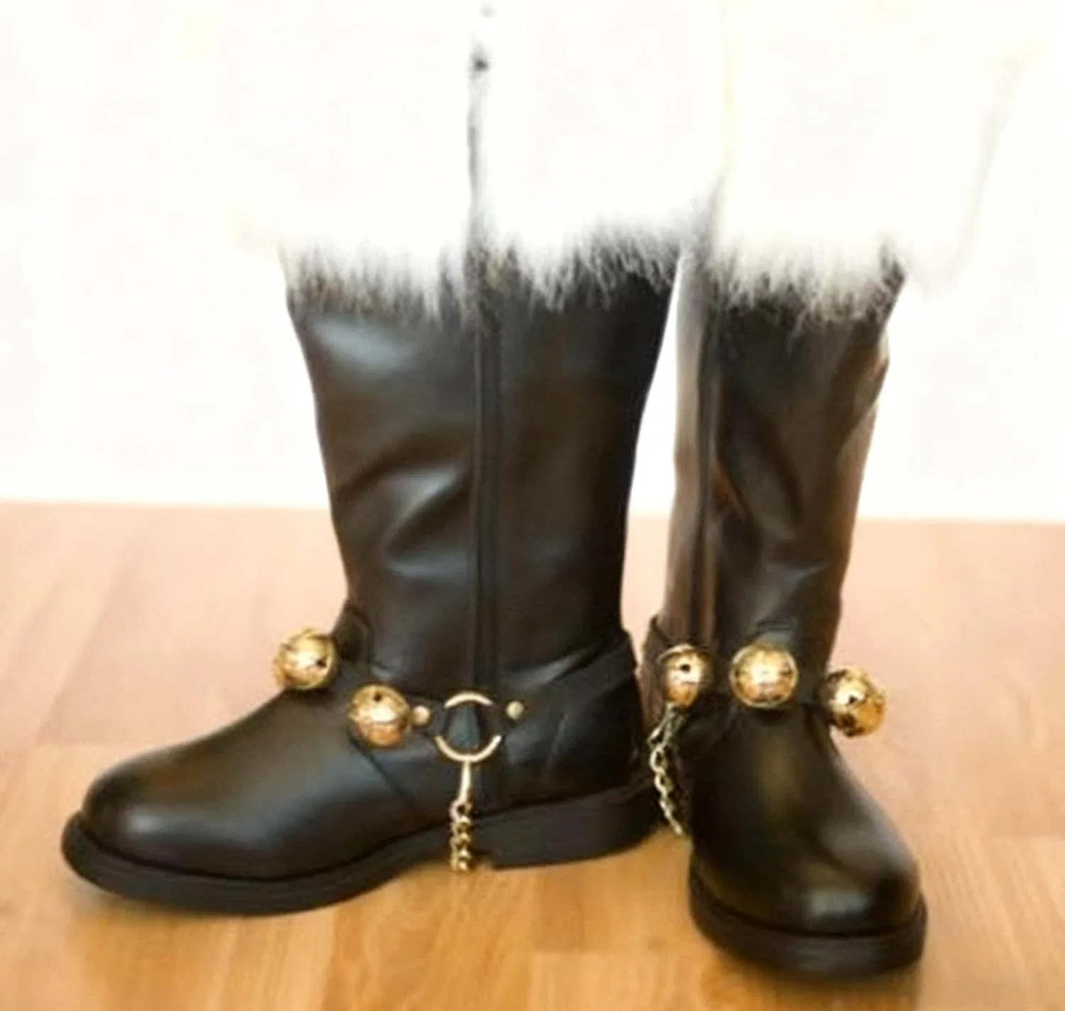 Ботинки 2026 Schuhe Herren Weihnachtsmann-Stiefel, Herrenkostmstiefel, weiß, Langhaarstiefel Generic, Schwarz — фото 2
