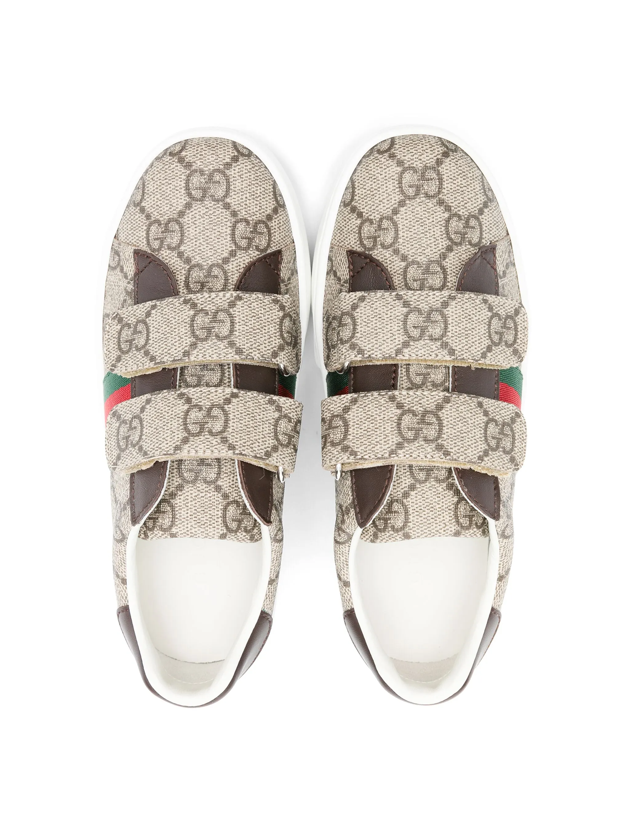 Кеды Ace с узором GG Supreme Gucci Kids, коричневый — фото 3