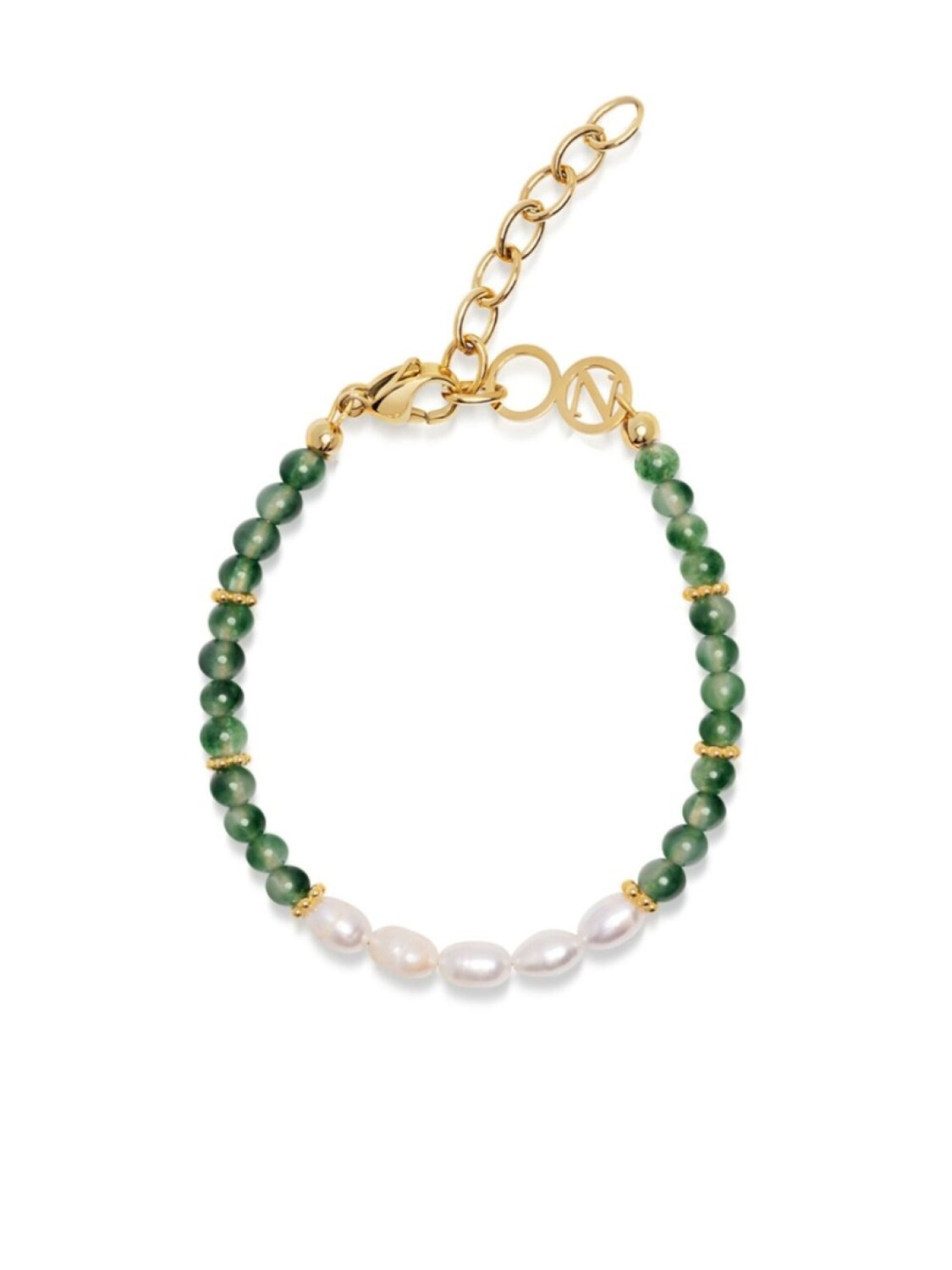 

Браслет с жемчугом и агатом Nialaya Jewelry, зеленый