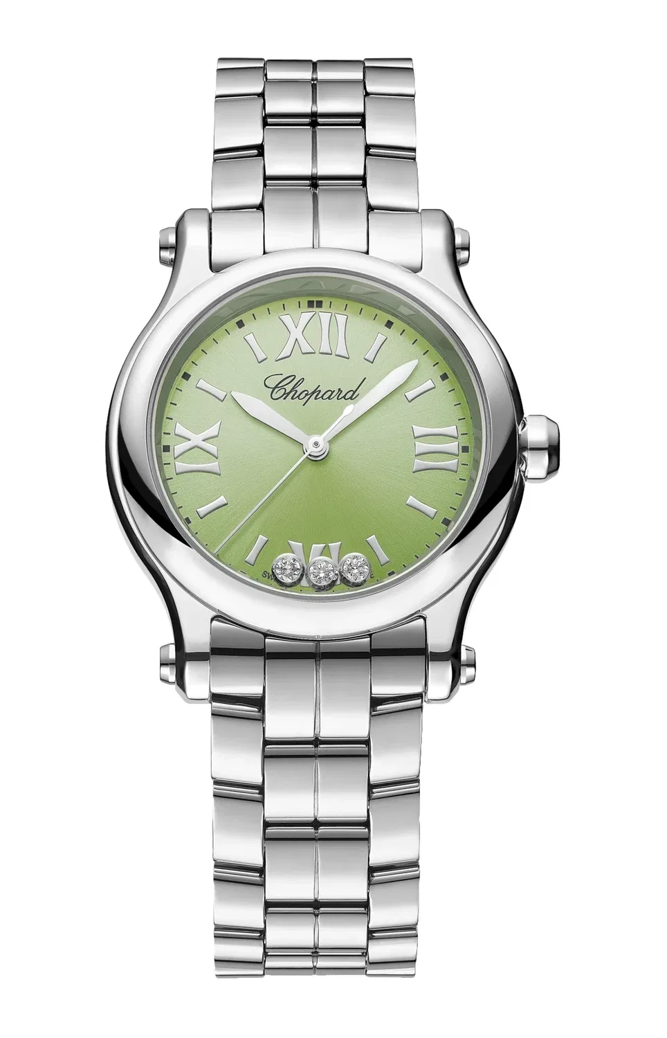 HAPPY SPORT 30 ММ, КВАРЦ, LUCENT STEEL, БРИЛЛИАНТЫ - 278590-3013 CHOPARD, синий