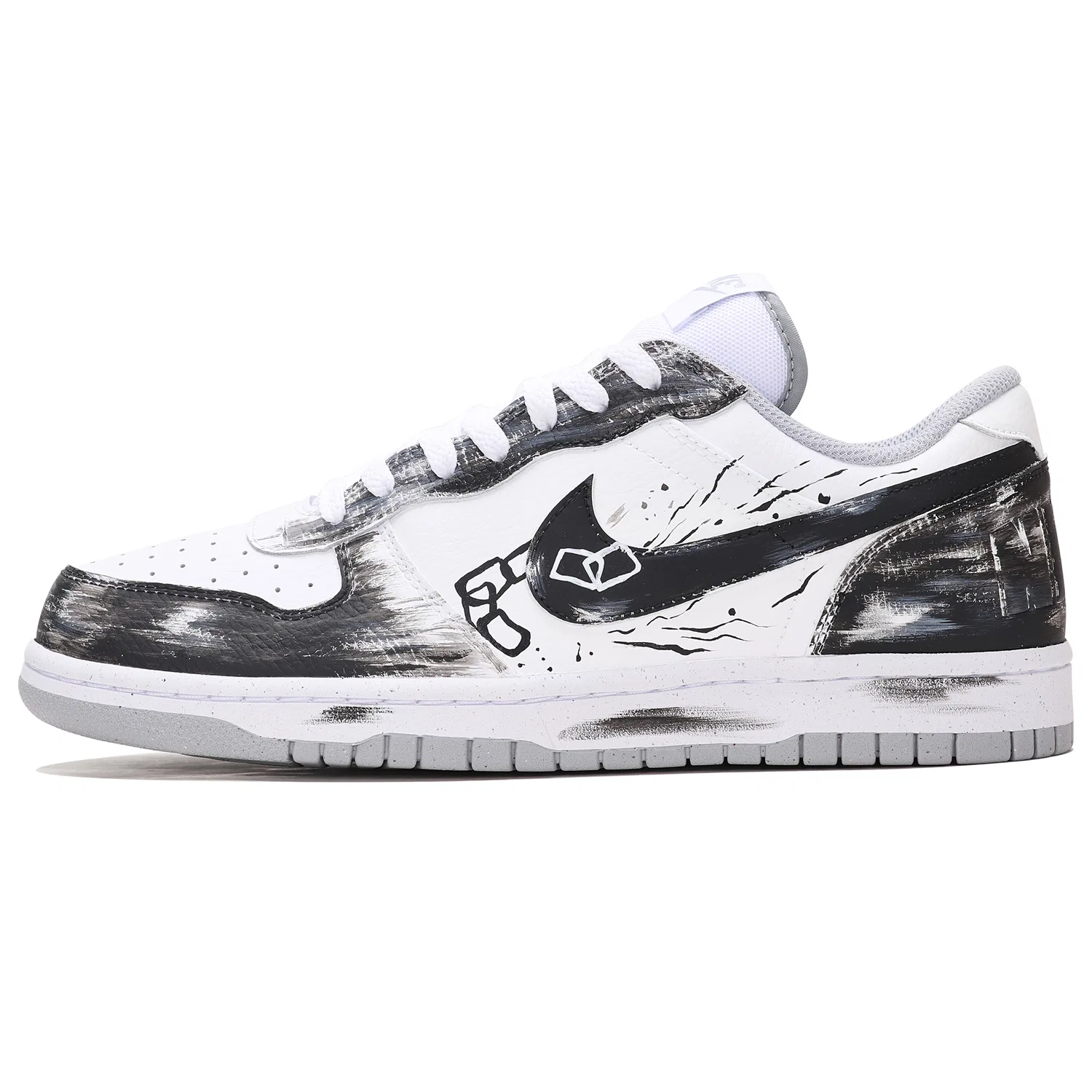 Скейтбордические кроссовки Nike Big Low бело-черные — фото 3