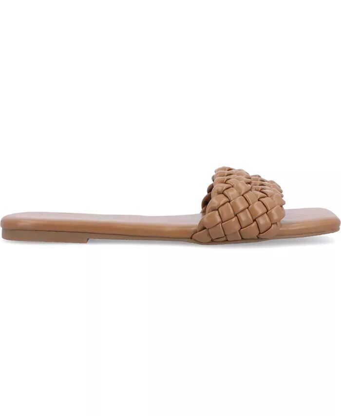 Женские сандалии Sawyerr Wide Width Braided Square Toe Journee Collection, коричневый — фото 2