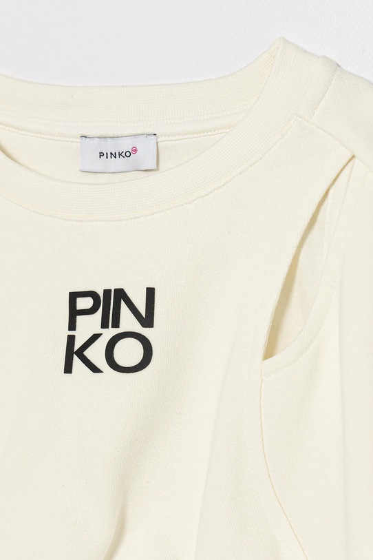 Детская хлопковая толстовка Pinko, бежевый — фото 3