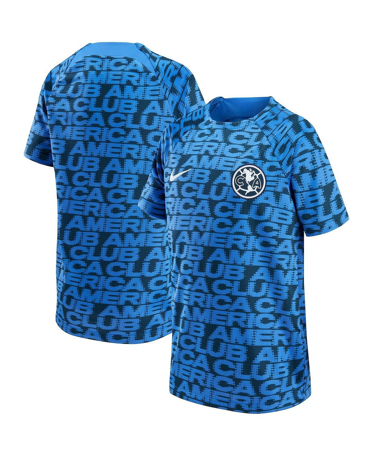 

Футболка Big Boys Blue Club America 2022 перед матчем с регланами Nike