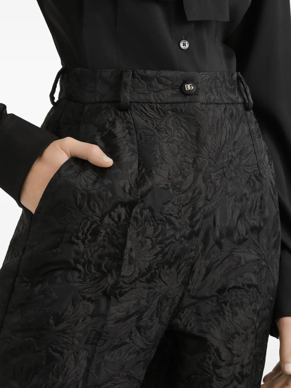 Жаккардовые брюки DOLCE & GABBANA, черный — фото 4