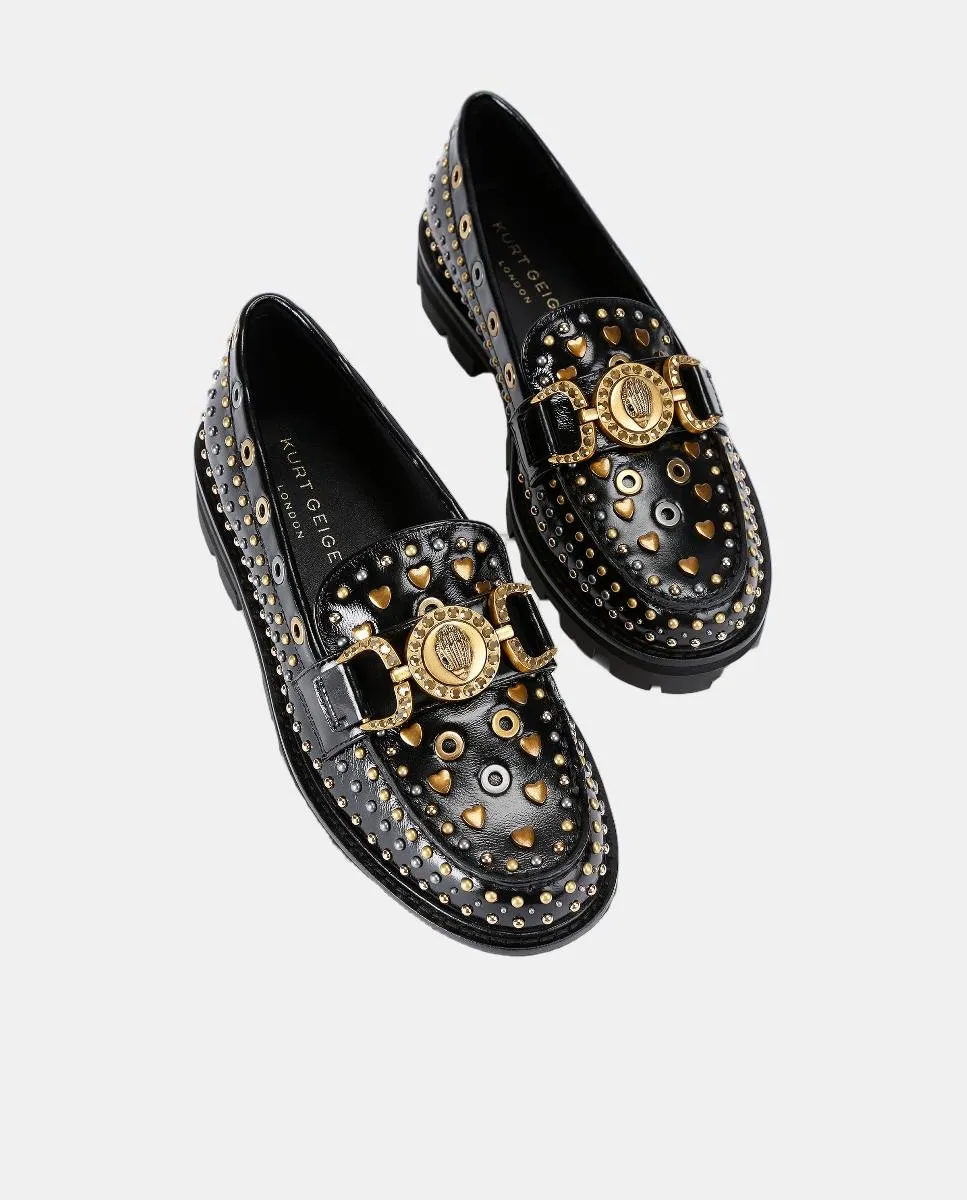 Женские лоферы Masion Stud из кожи с заклепками Kurt Geiger, черный — фото 2